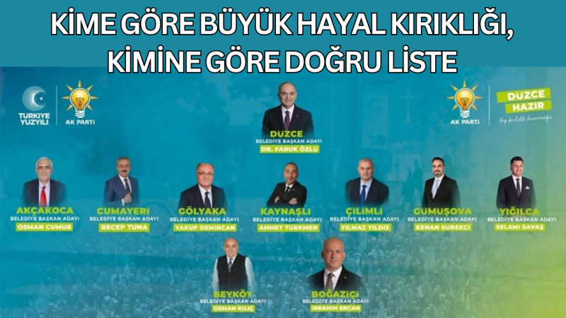 AK PARTİ DÜZCE İLÇE BELEDİYE BAŞKAN ADAYLARI LİSTESİ KİMLERİN ESERİ ?