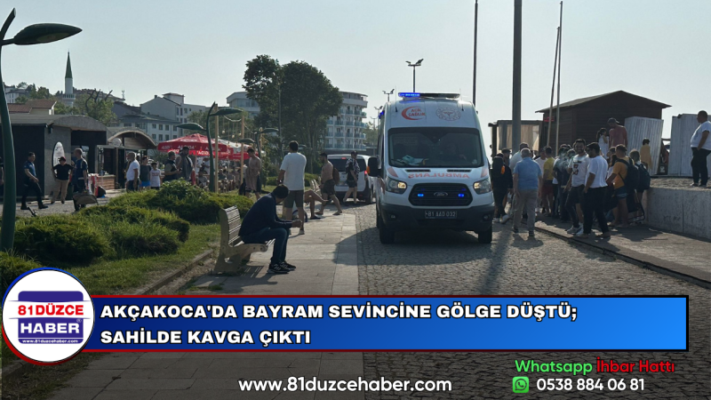 AKÇAKOCA'DA BAYRAM SEVİNCİNE GÖLGE DÜŞTÜ; SAHİLDE KAVGA ÇIKTI