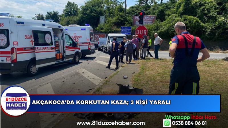 Akçakoca'da Korkutan Kaza; 3 Kişi Yaralı