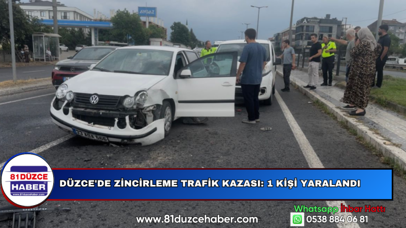 Düzce'de Zincirleme Trafik Kazası: 1 Kişi Yaralandı