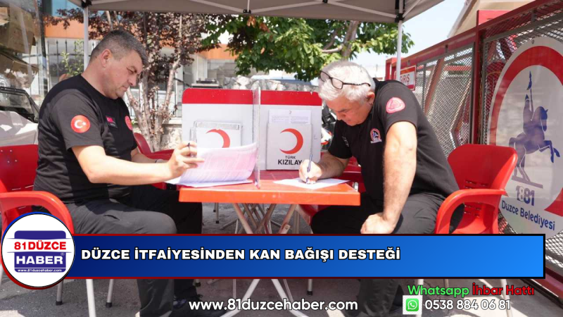 Düzce İtfaiyesinden Kan Bağışı Desteği