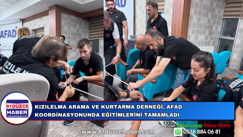 Kızılelma Arama ve Kurtarma Derneği, AFAD Koordinasyonunda Eğitimlerini Tamamladı