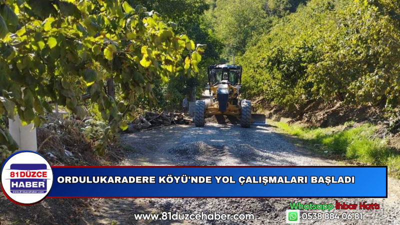 Ordulukaradere Köyü'nde Yol Çalışmaları Başladı