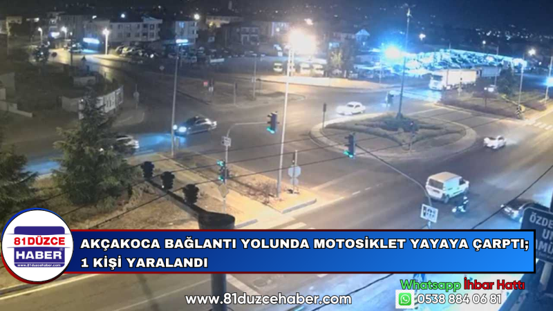 Akçakoca Bağlantı Yolunda Motosiklet Yayaya Çarptı; 1 Kişi Yaralandı