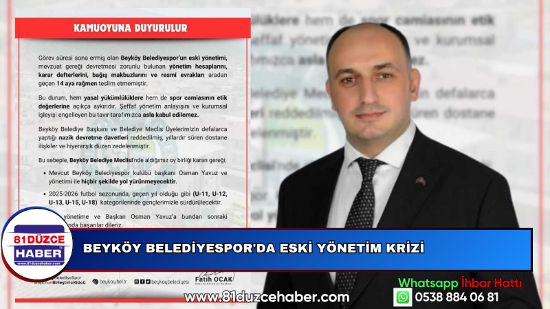 Beyköy Belediyespor'da Eski Yönetim Krizi