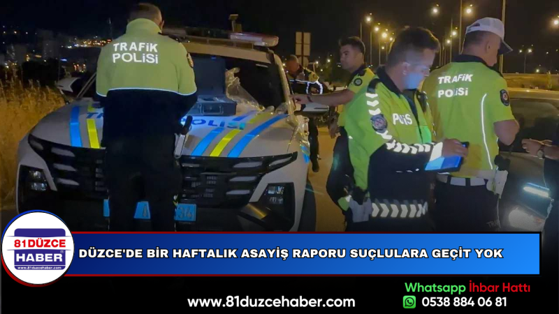 Düzce'de Bir Haftalık Asayiş Raporu Suçlulara Geçit Yok