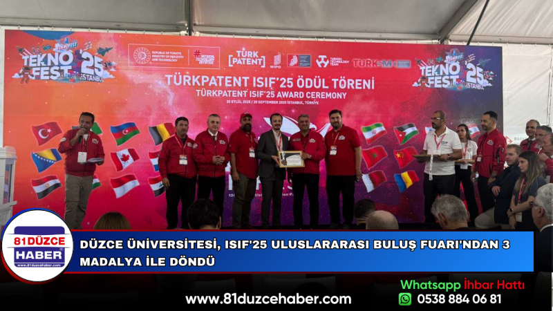 Düzce Üniversitesi, ISIF'25 Uluslararası Buluş Fuarı'ndan 3 Madalya ile Döndü