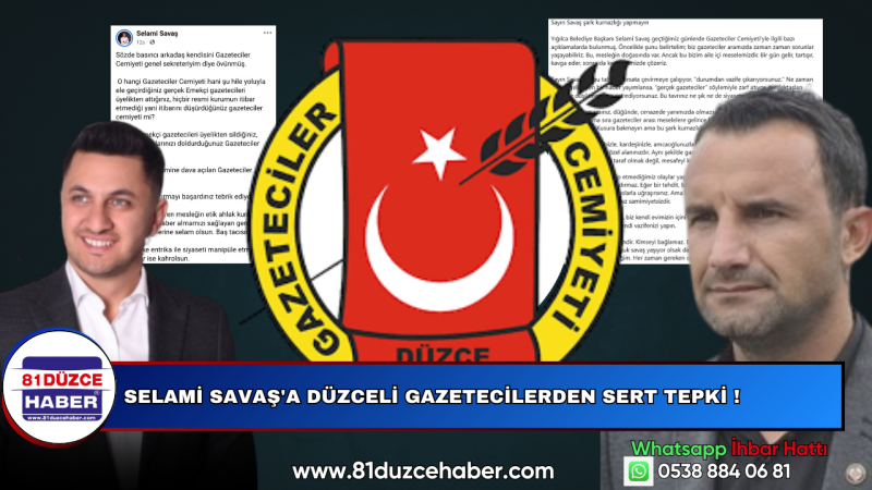 Selami Savaş'a Düzceli Gazetecilerden Sert Tepki !