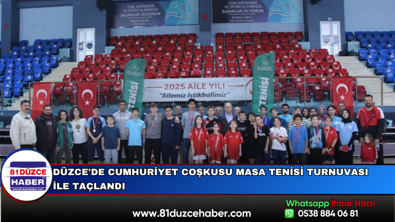Düzce'de Cumhuriyet Coşkusu Masa Tenisi Turnuvası ile Taçlandı