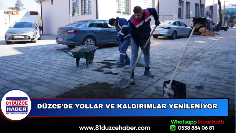 Düzce'de Yollar ve Kaldırımlar Yenileniyor