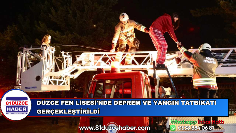 Düzce Fen Lisesi'nde Deprem ve Yangın Tatbikatı Gerçekleştirildi