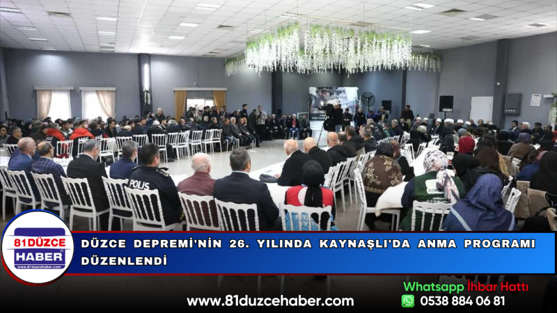 Düzce Depremi'nin 26. Yılında Kaynaşlı'da Anma Programı Düzenlendi