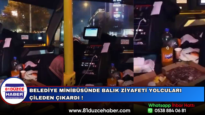 Belediye Minibüsünde Balık Ziyafeti Yolcuları Çileden Çıkardı !
