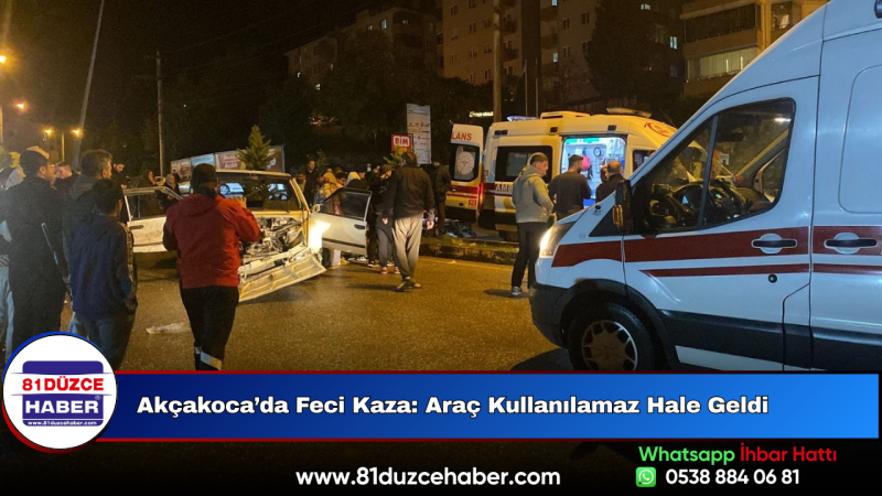 Akçakoca’da Feci Kaza: Araç Kullanılamaz Hale Geldi