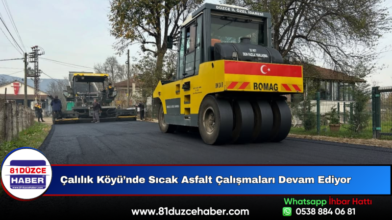 Çalılık Köyü’nde Sıcak Asfalt Çalışmaları Devam Ediyor