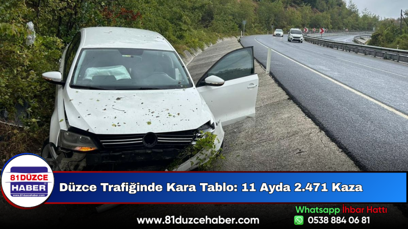 Düzce Trafiğinde Kara Tablo: 11 Ayda 2.471 Kaza