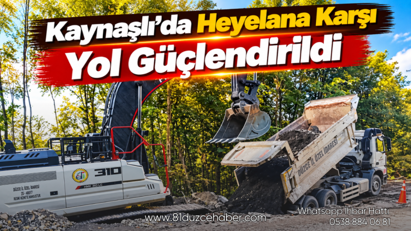 Kaynaşlı’da Heyelana Karşı Yol Güçlendirildi