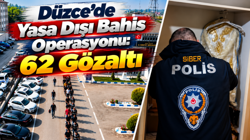Düzce'de Yasa Dışı Bahis Operasyonu: 62 Gözaltı