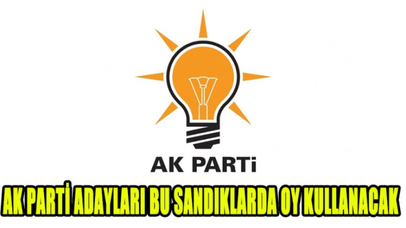 AK PARTİ ADAYLARI BU SANDIKLARDA OY KULLANACAK