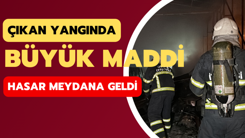 Düzce’de çıkan yangında depo alev topuna döndü