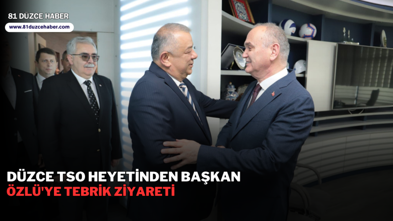 DÜZCE TSO HEYETİNDEN BAŞKAN ÖZLÜ'YE TEBRİK ZİYARETİ