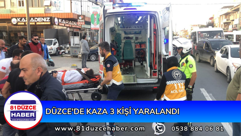 Düzce'de Kaza 3 Kişi Yaralandı