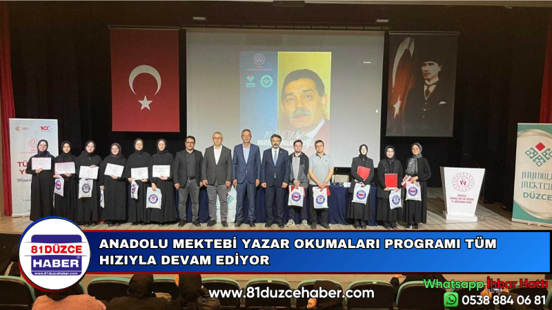 ANADOLU MEKTEBİ YAZAR OKUMALARI PROGRAMI TÜM HIZIYLA DEVAM EDİYOR