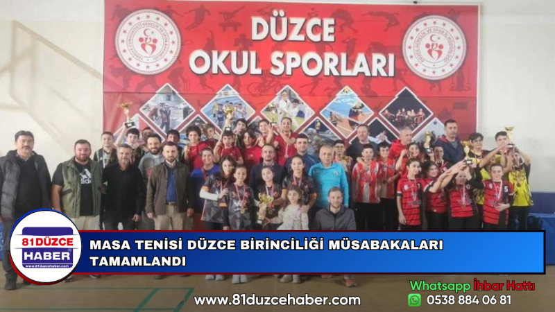 MASA TENİSİ DÜZCE BİRİNCİLİĞİ MÜSABAKALARI TAMAMLANDI