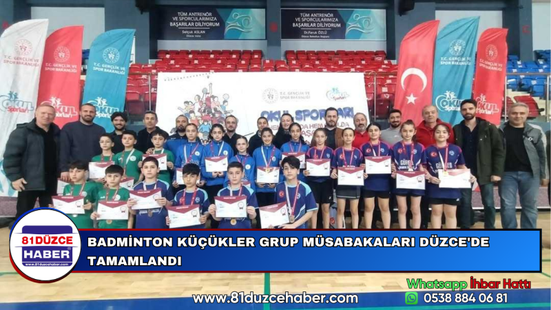 BADMİNTON KÜÇÜKLER GRUP MÜSABAKALARI DÜZCE'DE TAMAMLANDI