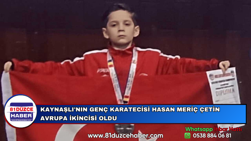 KAYNAŞLI'NIN GENÇ KARATECİSİ HASAN MERİÇ ÇETİN AVRUPA İKİNCİSİ OLDU