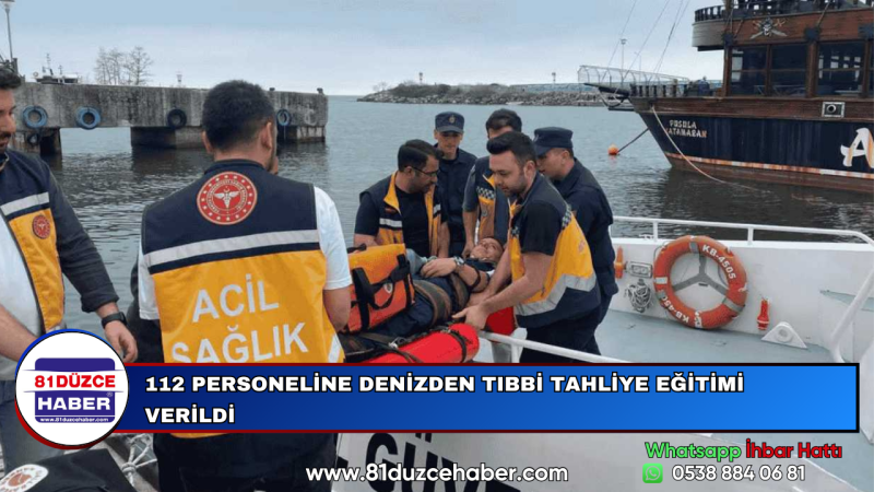 112 PERSONELİNE DENİZDEN TIBBİ TAHLİYE EĞİTİMİ VERİLDİ