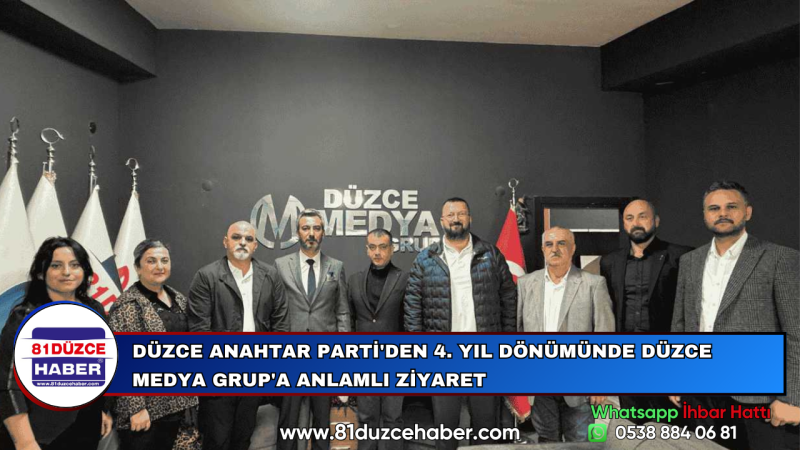 DÜZCE ANAHTAR PARTİ'DEN 4. YIL DÖNÜMÜNDE DÜZCE MEDYA GRUP'A ANLAMLI ZİYARET