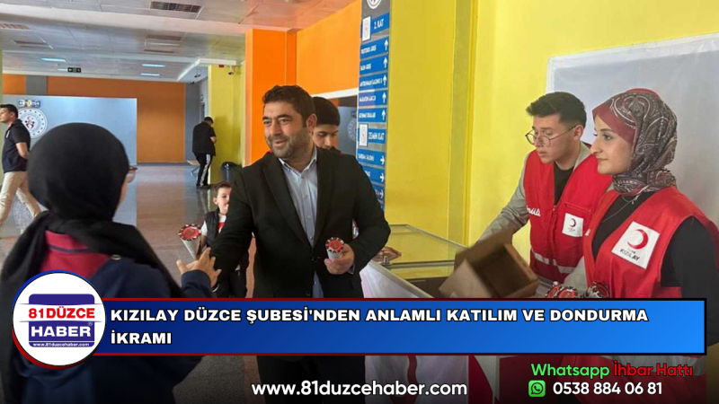 KIZILAY DÜZCE ŞUBESİ'NDEN ANLAMLI KATILIM VE DONDURMA İKRAMI