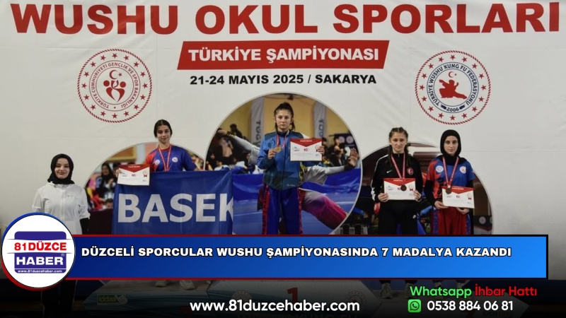 DÜZCELİ SPORCULAR WUSHU ŞAMPİYONASINDA 7 MADALYA KAZANDI