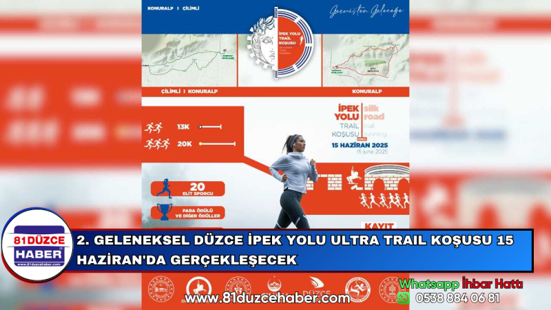 2. GELENEKSEL DÜZCE İPEK YOLU ULTRA TRAIL KOŞUSU 15 HAZİRAN'DA GERÇEKLEŞECEK