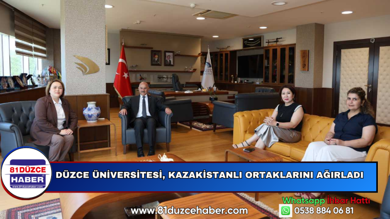 DÜZCE ÜNİVERSİTESİ, KAZAKİSTANLI ORTAKLARINI AĞIRLADI