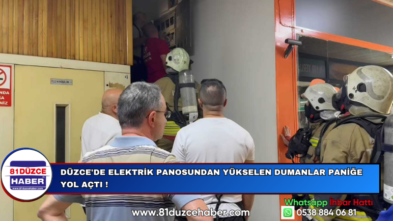 DÜZCE'DE ELEKTRİK PANOSUNDAN YÜKSELEN DUMANLAR PANİĞE YOL AÇTI !