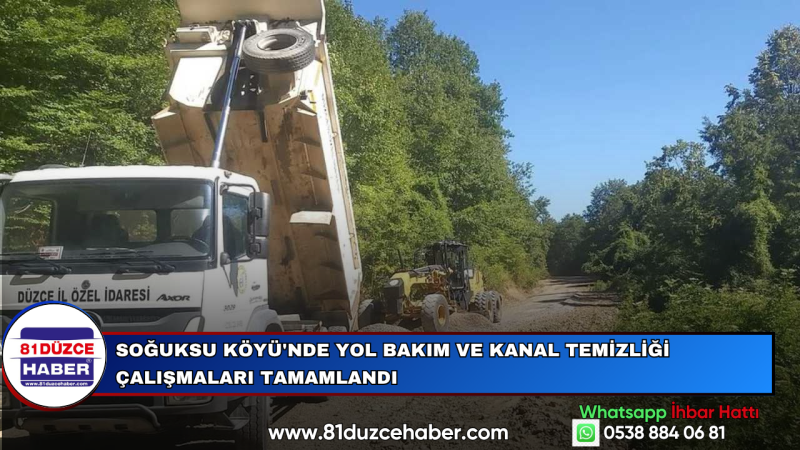 Soğuksu Köyü'nde Yol Bakım ve Kanal Temizliği Çalışmaları Tamamlandı