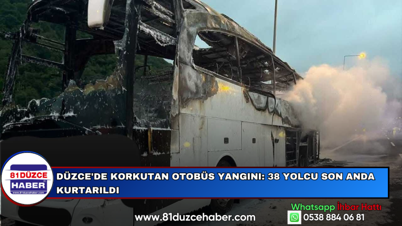 Düzce'de Korkutan Otobüs Yangını: 38 Yolcu Son Anda Kurtarıldı