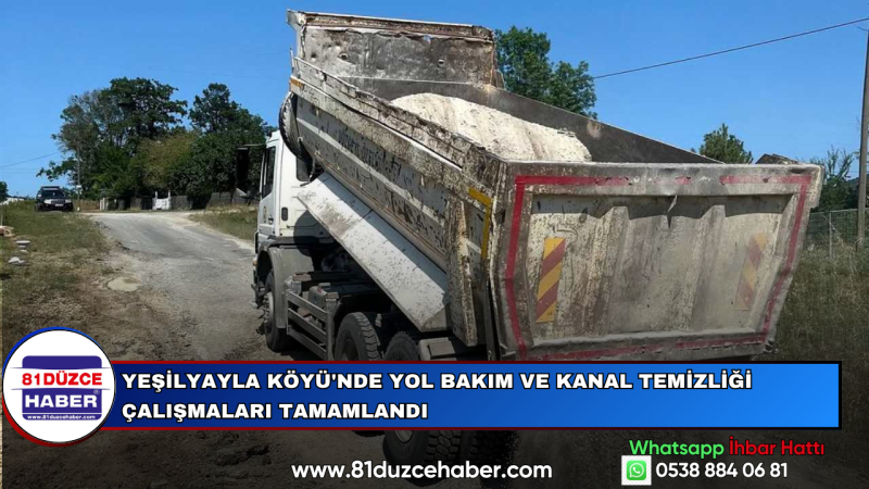 Yeşilyayla Köyü'nde Yol Bakım ve Kanal Temizliği Çalışmaları Tamamlandı