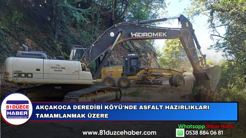 Akçakoca Deredibi Köyü'nde Asfalt Hazırlıkları Tamamlanmak Üzere