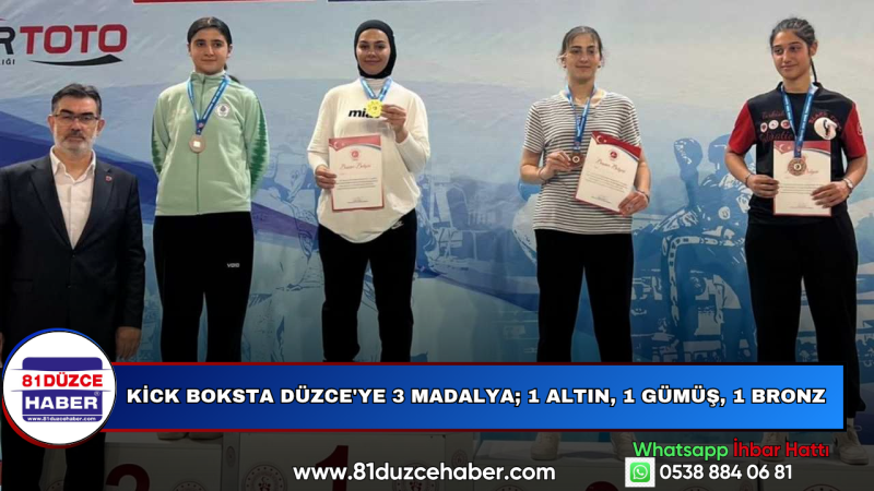 Kick Boksta Düzce'ye 3 Madalya; 1 Altın, 1 Gümüş, 1 Bronz