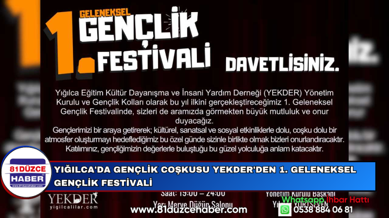 Yığılca'da Gençlik Coşkusu YEKDER'den 1. Geleneksel Gençlik Festivali