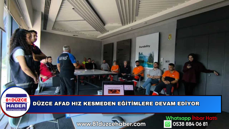 Düzce AFAD Hız Kesmeden Eğitimlere Devam Ediyor