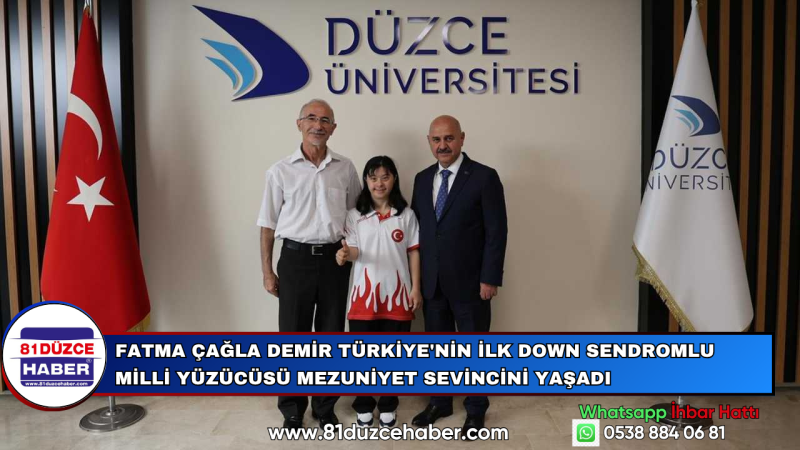 Fatma Çağla Demir Türkiye'nin İlk Down Sendromlu Milli Yüzücüsü Mezuniyet Sevincini Yaşadı