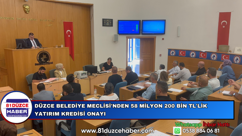 Düzce Belediye Meclisi'nden 58 Milyon 200 Bin TL'lik Yatırım Kredisi Onayı