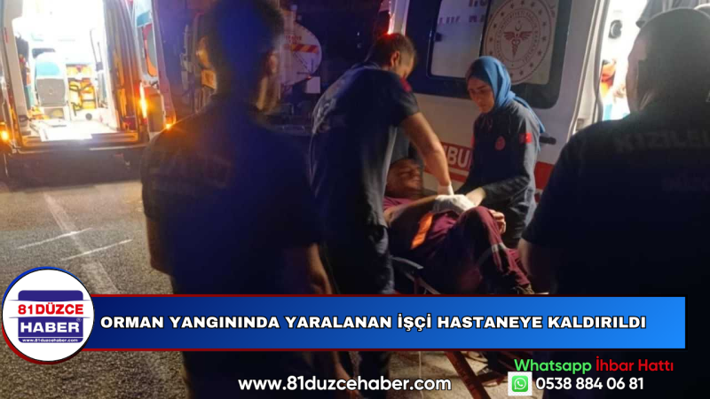 Orman Yangınında Yaralanan İşçi Hastaneye Kaldırıldı