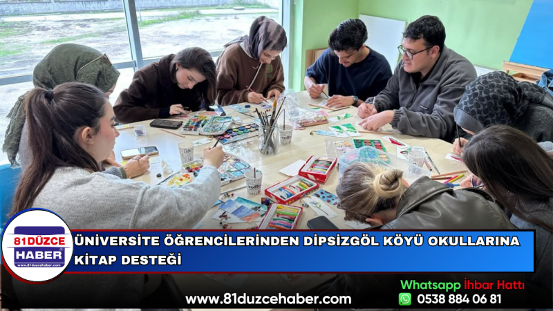 Üniversite Öğrencilerinden Dipsizgöl Köyü Okullarına Kitap Desteği
