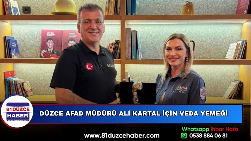 Düzce AFAD Müdürü Ali Kartal İçin Veda Yemeği