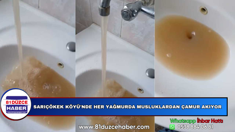 Sarıçökek Köyü'nde Her Yağmurda Musluklardan Çamur Akıyor